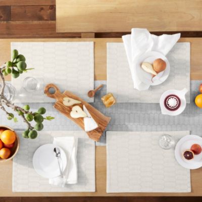 MARTHA STEWART Honeycomb Modern Farmhouse Reversible Charcoal Grey Placemat  Set