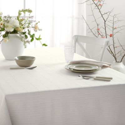 MARTHA STEWART Honeycomb Modern Farmhouse Charcoal Grey Tablecloth