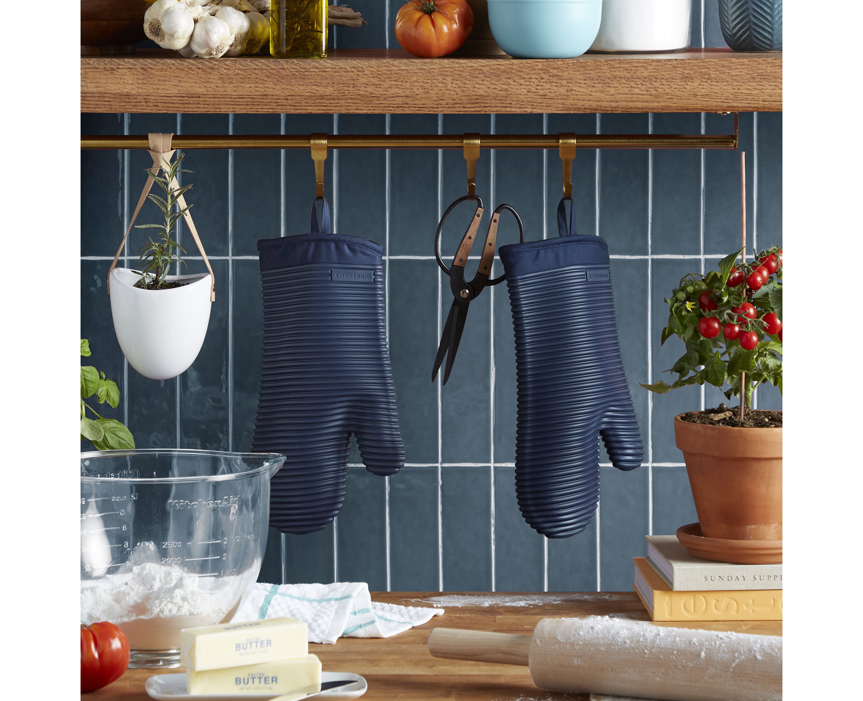 Ribbed Soft Silicone 2-Pack Oven Mitt
