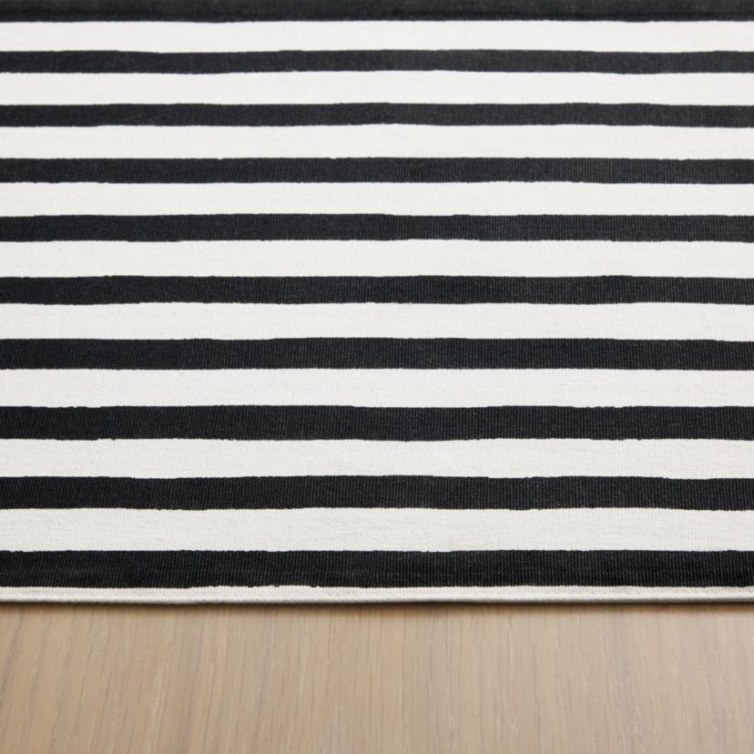 Hand Painted Shirting Stripe 4-Pack Placemat Set 13”x19” Silver/White 