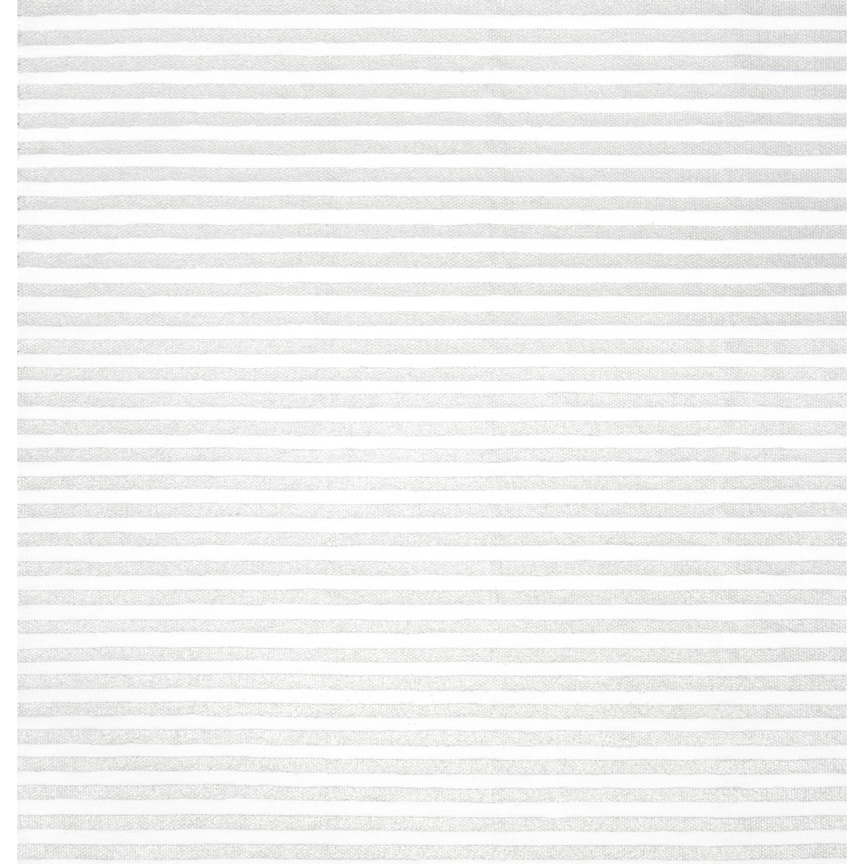 Hand Painted Shirting Stripe Metallic Print, Silver/White Napkin Set