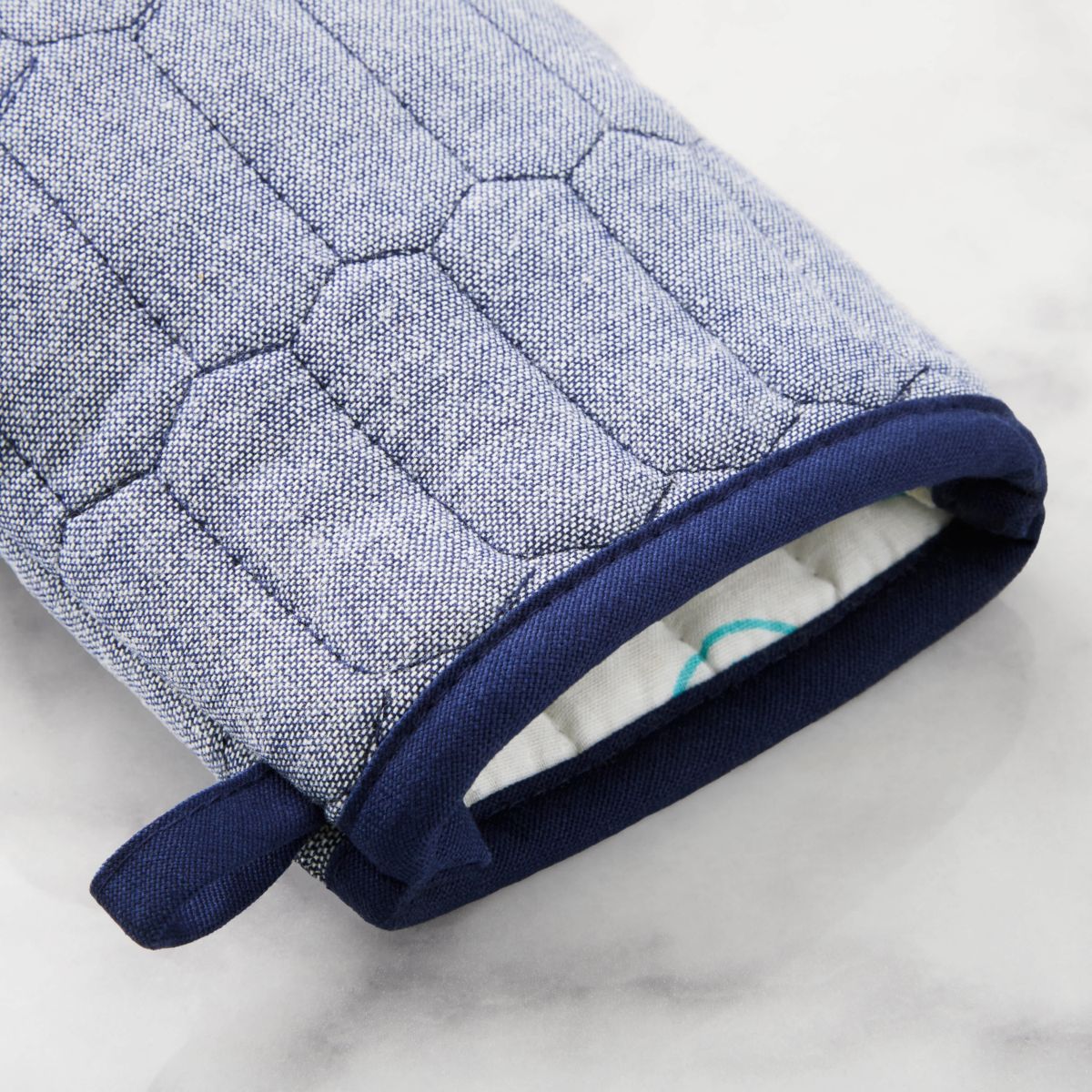 Martha Stewart Honeycomb Quilted Chambray 2-Pack Mini Oven Mitt Set