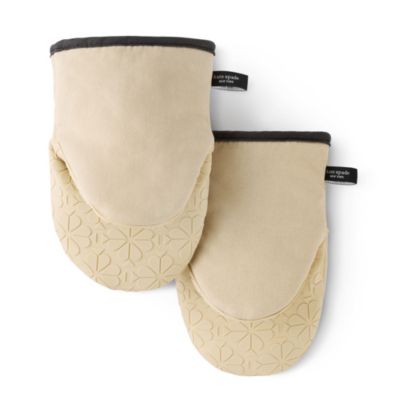 kate spade new york Spade Flower Soft Silicone 2-Pack Mini Oven Mitt Set, Black