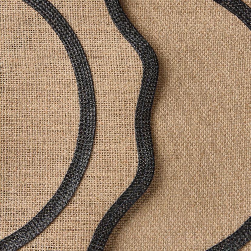 Hessian Textured Wedge Border 6-Pack Placemat Set