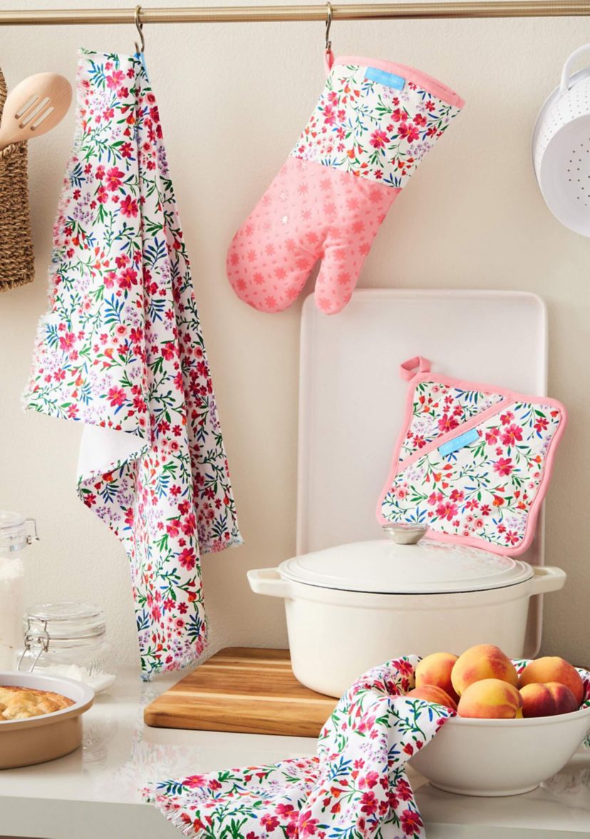 Draper James Field Flowers Kitchen Towel, Oven Mitt & Pot Holder 4