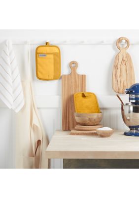 KitchenAid Beacon Two-Tone Pot Holder 2-Pack Set, Yellow