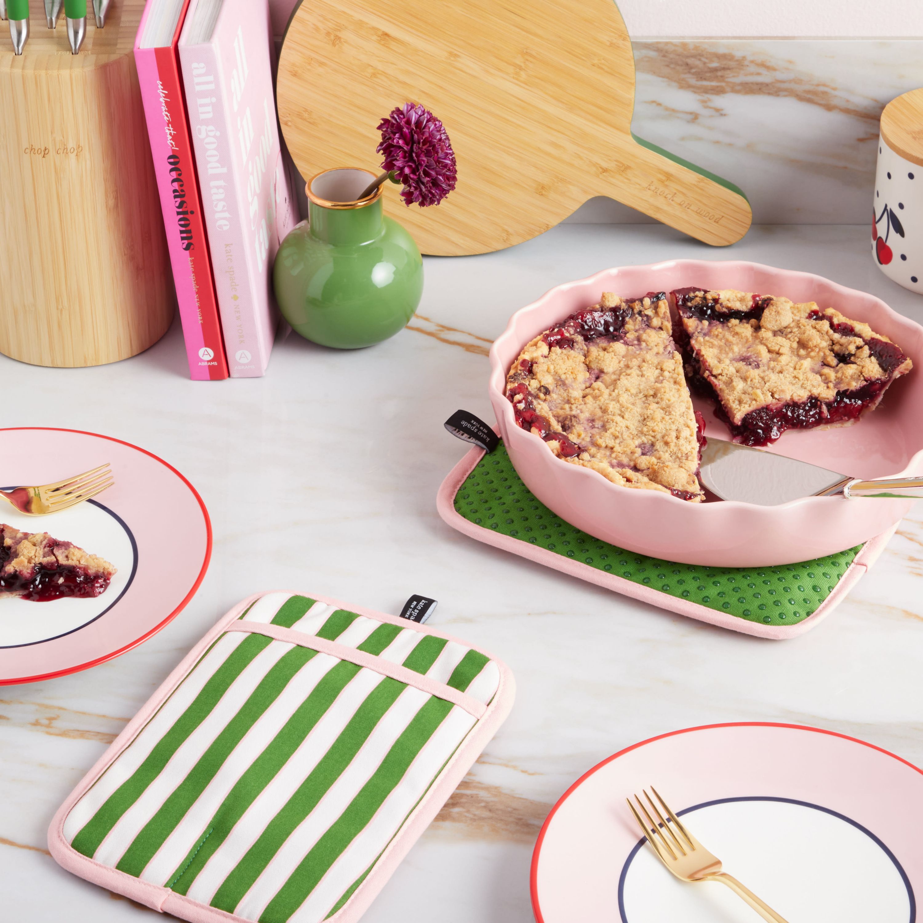 Botanical Stripe Pot Holder Set
