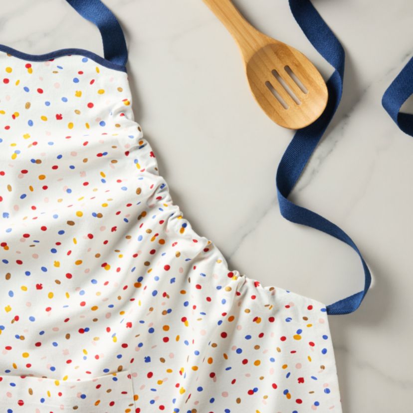 Sparkling Confetti Apron 33" x 33" White