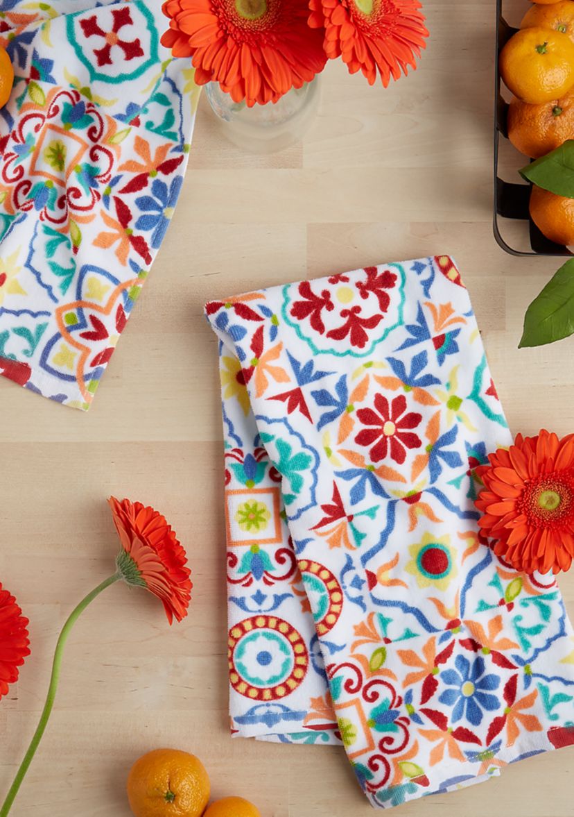 Worn Tiles Kitchen Towel 2-Pack Set