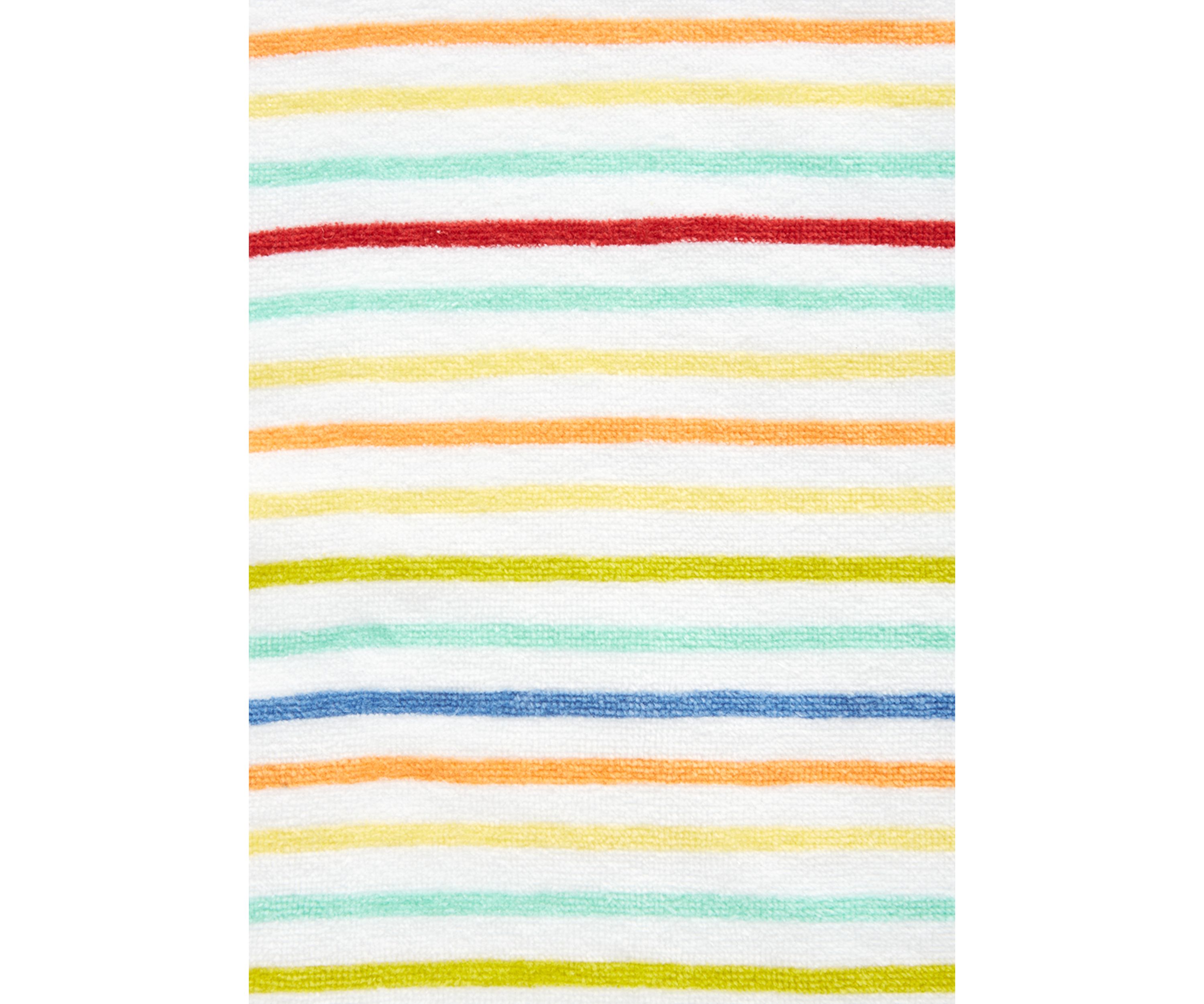 Tropical Stripe Kitchen Towel 2-Pack Set, Aqua/Yellow/Red, 16"x28"