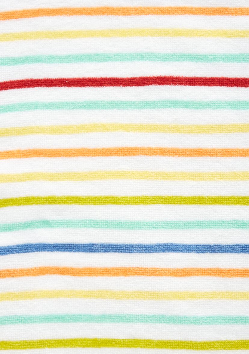 Tropical Stripe Kitchen Towel 2-Pack Set, Aqua/Yellow/Red, 16"x28"