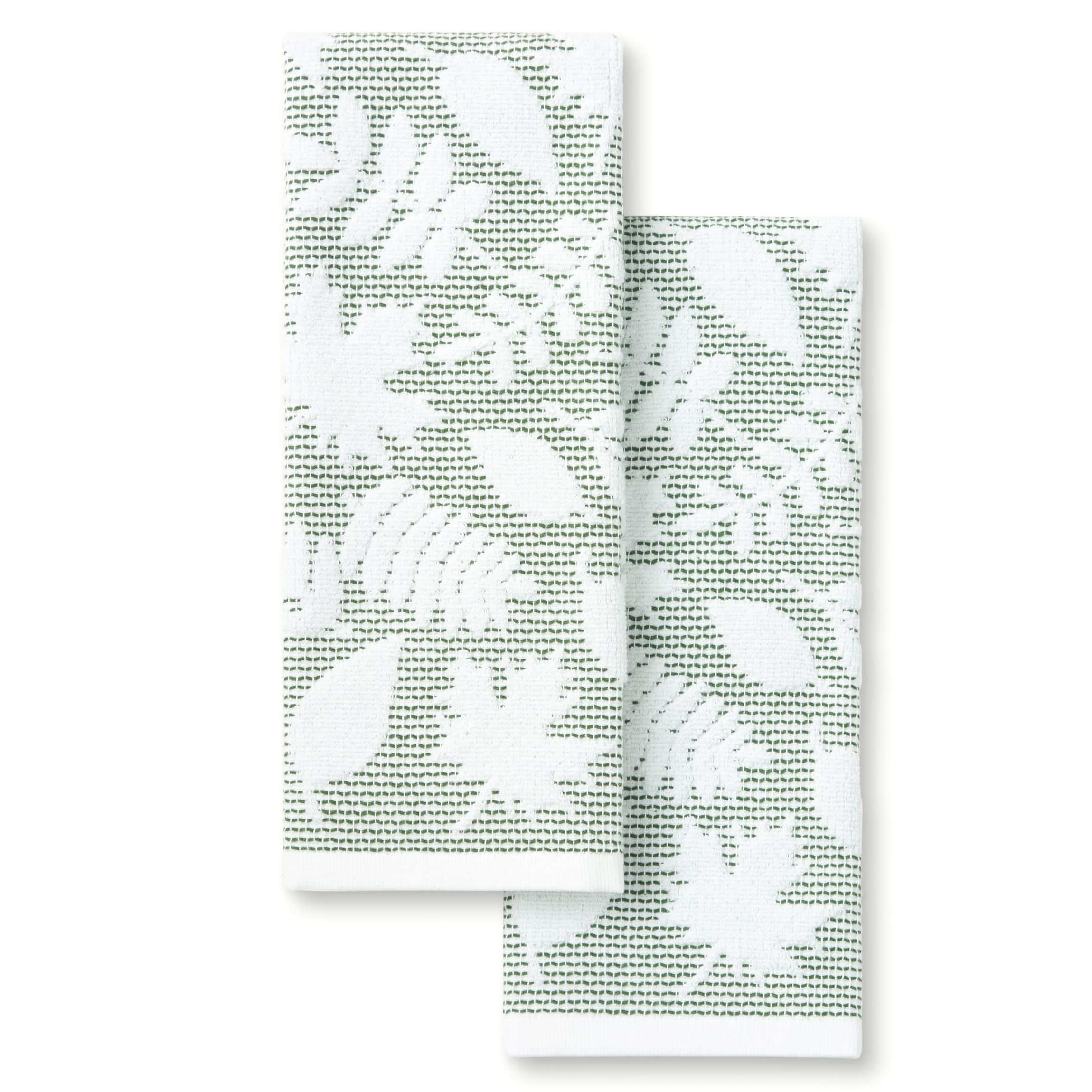 Woodland Harvest Jacquard Leaves Kitchen Towel Set Green
