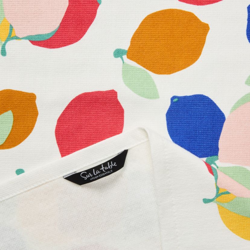 Lemon Zest Citrus Fruit Yellow/Blue/Ivory Kitchen Towel Set