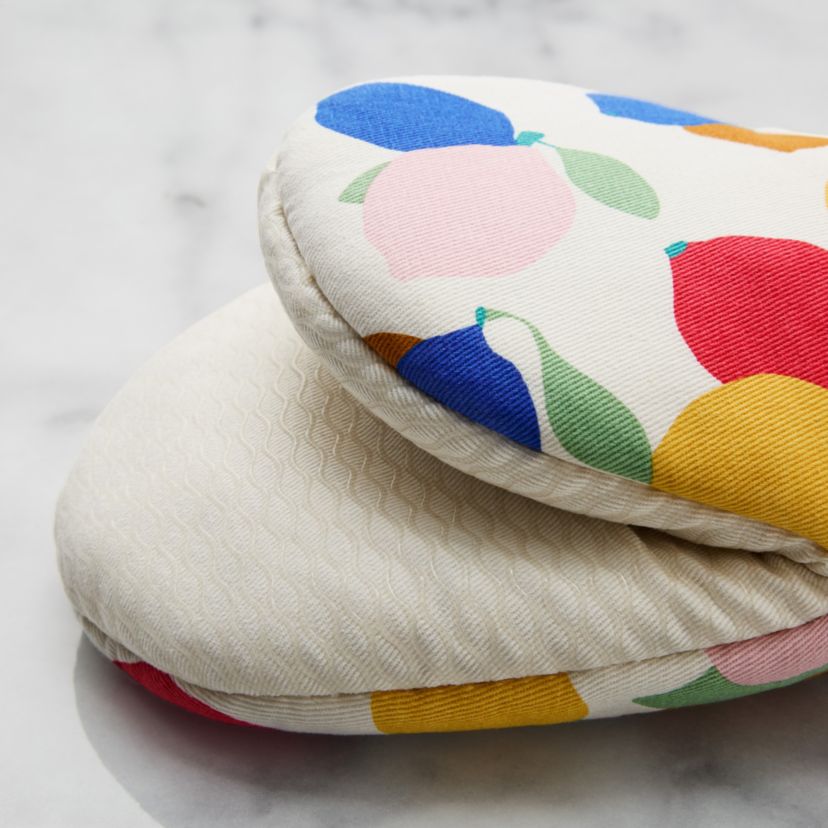 Lemon Zest Citrus Fruit Yellow/Blue/Ivory Mini Oven Mitt Set