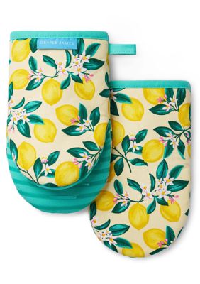 Draper James Lemon Blossom Mini Oven Mitts, Yellow