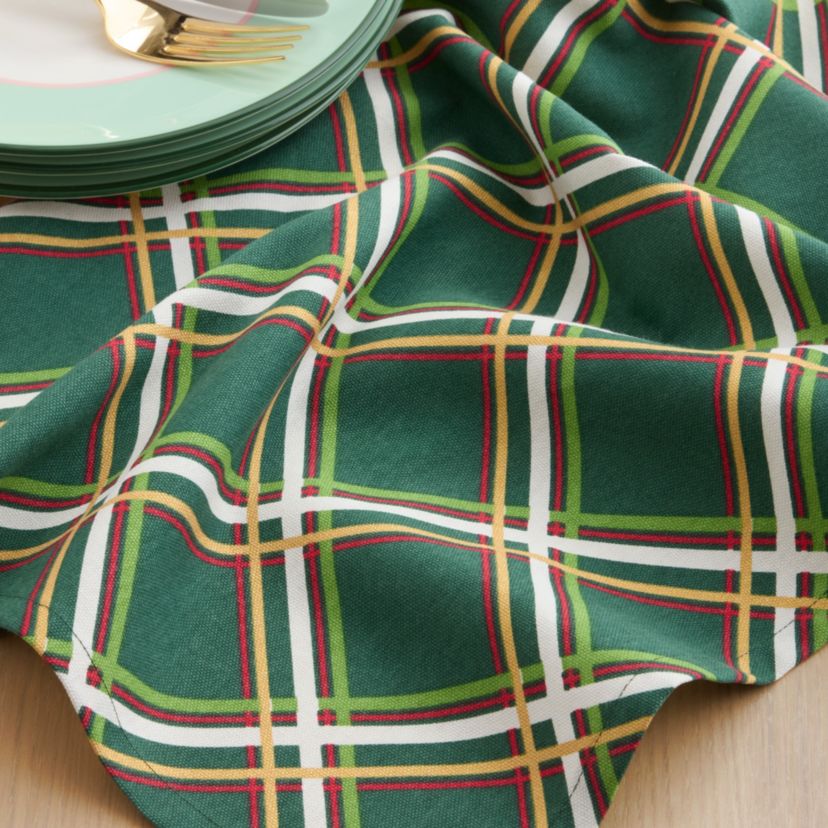 Acrobat Plaid Holiday Green/Red Napkins Set