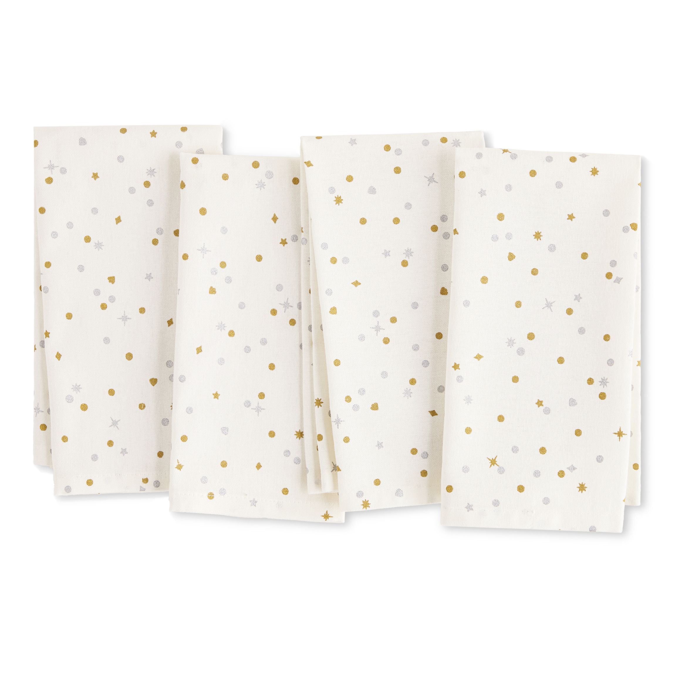 Celebration Confetti Dot Holiday Ivory/Gold/Silver Napkin Set
