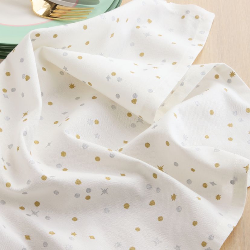 Celebration Confetti Dot Holiday Ivory/Gold/Silver Napkin Set