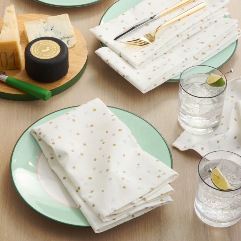 Celebration Confetti Dot Holiday Ivory/Gold/Silver Napkin Set
