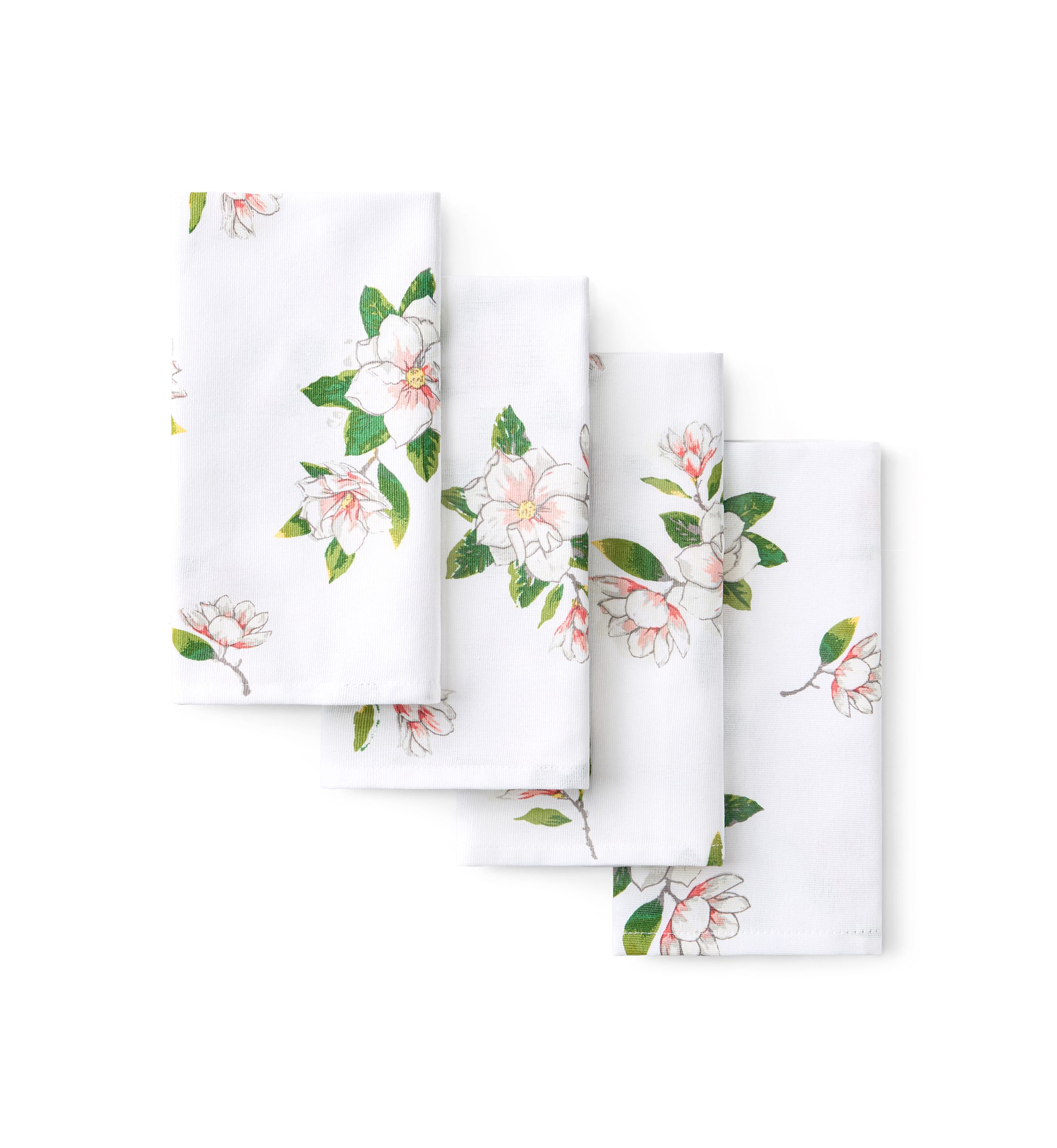 Magnolia All Over Floral 4-Pack Napkin Set