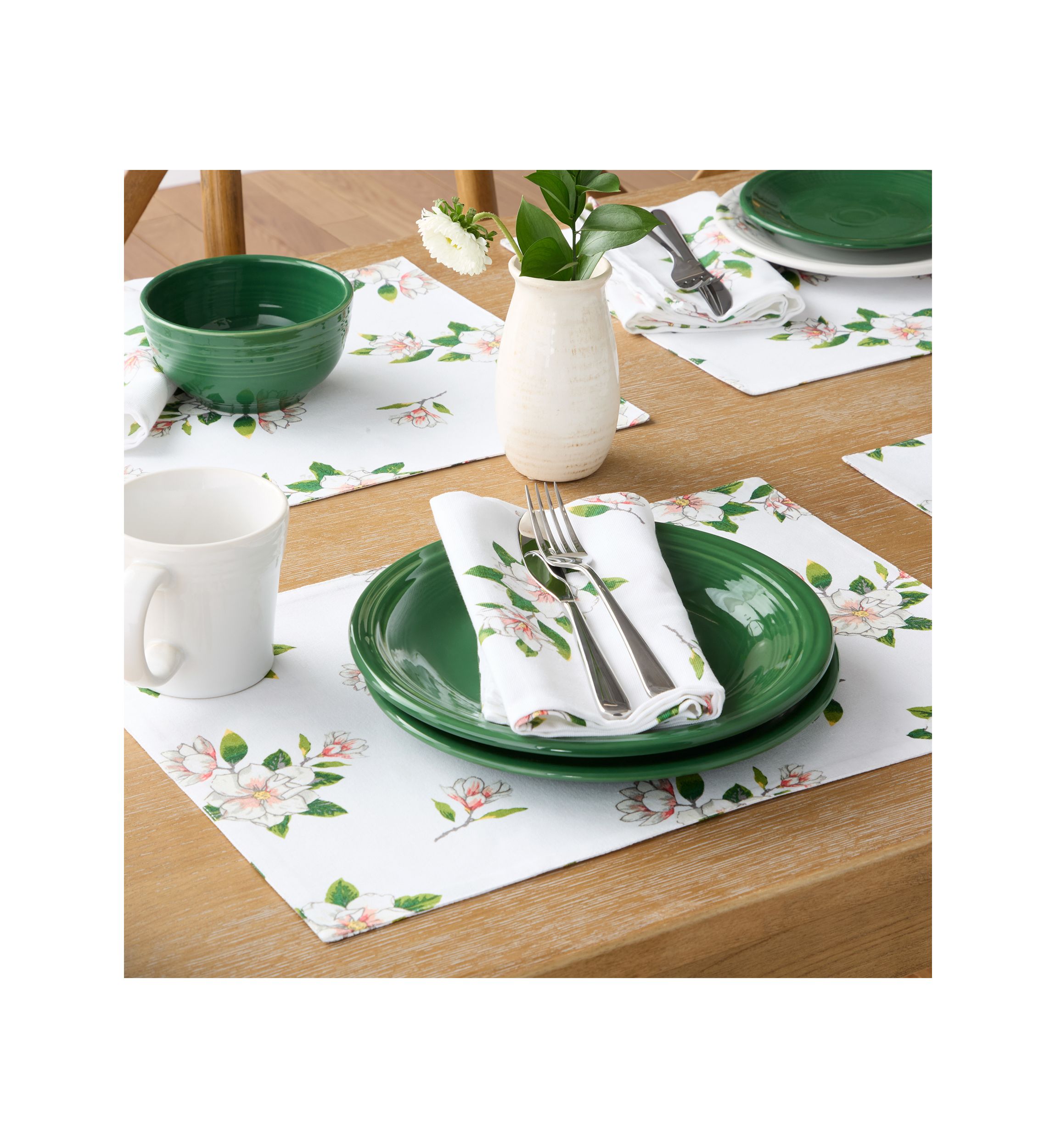 Magnolia All Over Floral 4-Pack Napkin Set
