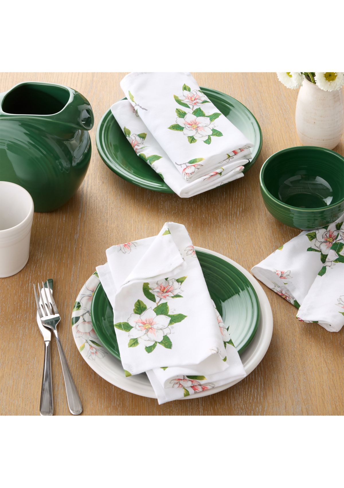 Magnolia All Over Floral 4-Pack Napkin Set