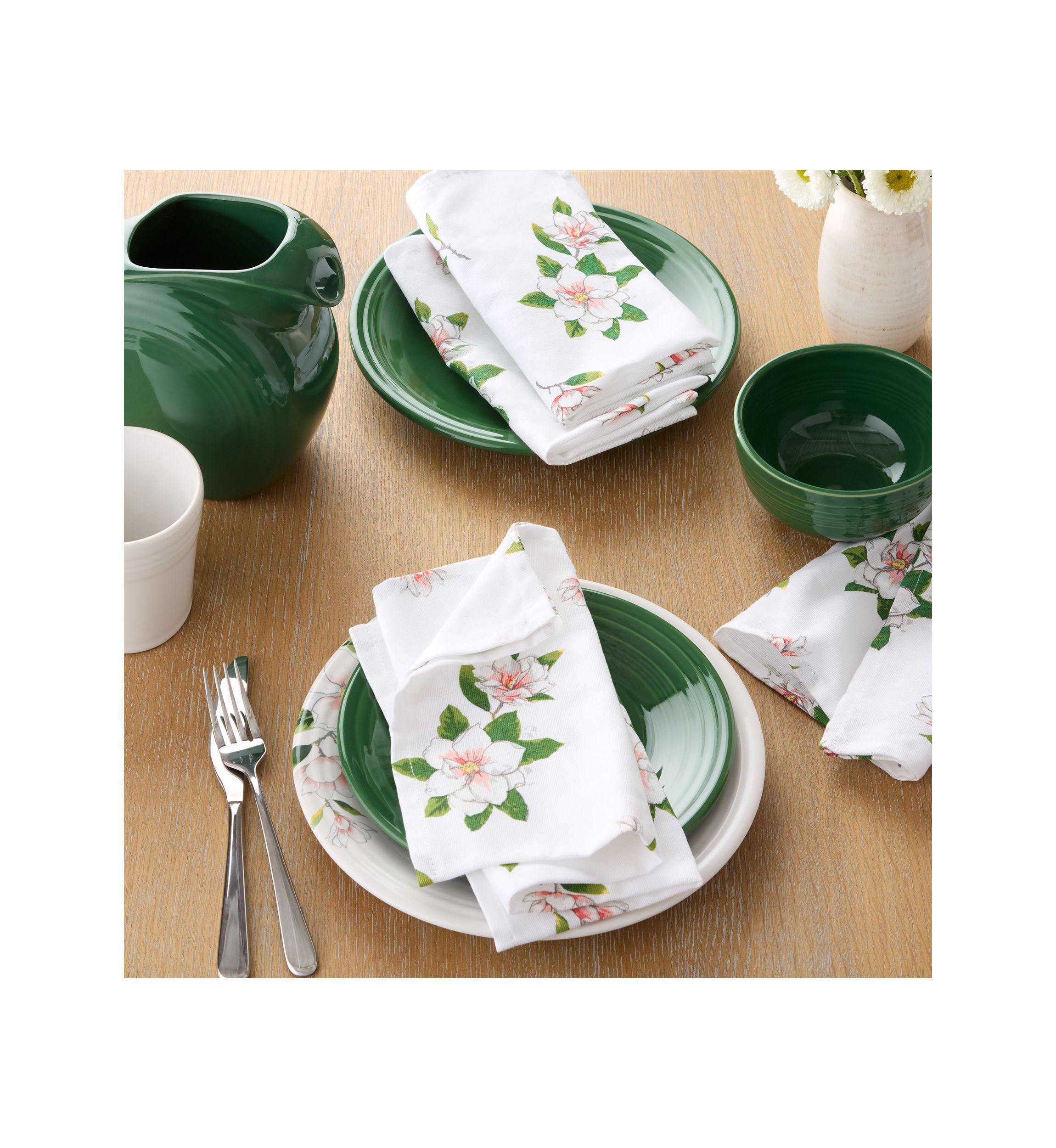 Magnolia All Over Floral 4-Pack Napkin Set
