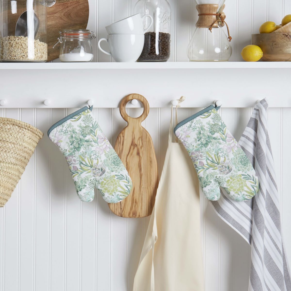 Succulents Oven Mitt Set