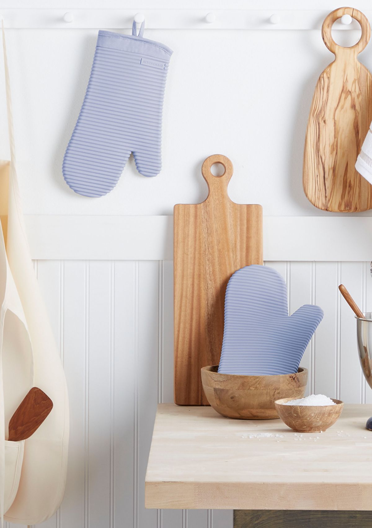 Ribbed Soft Silicone Oven Mitt 2-Pack Set