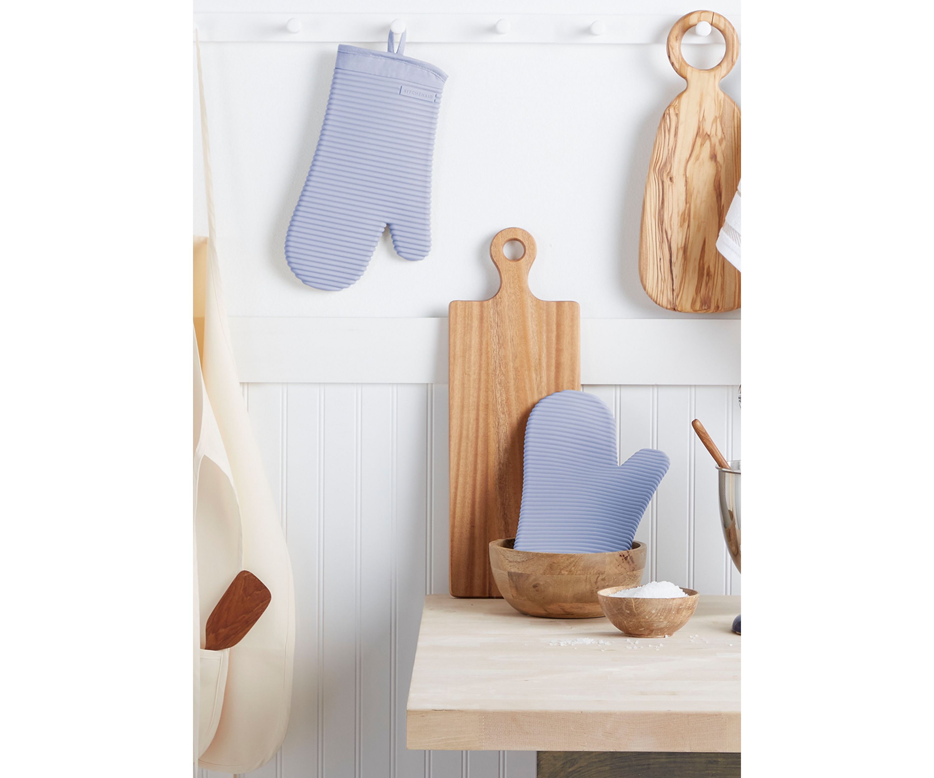 Ribbed Soft Silicone Oven Mitt 2-Pack Set