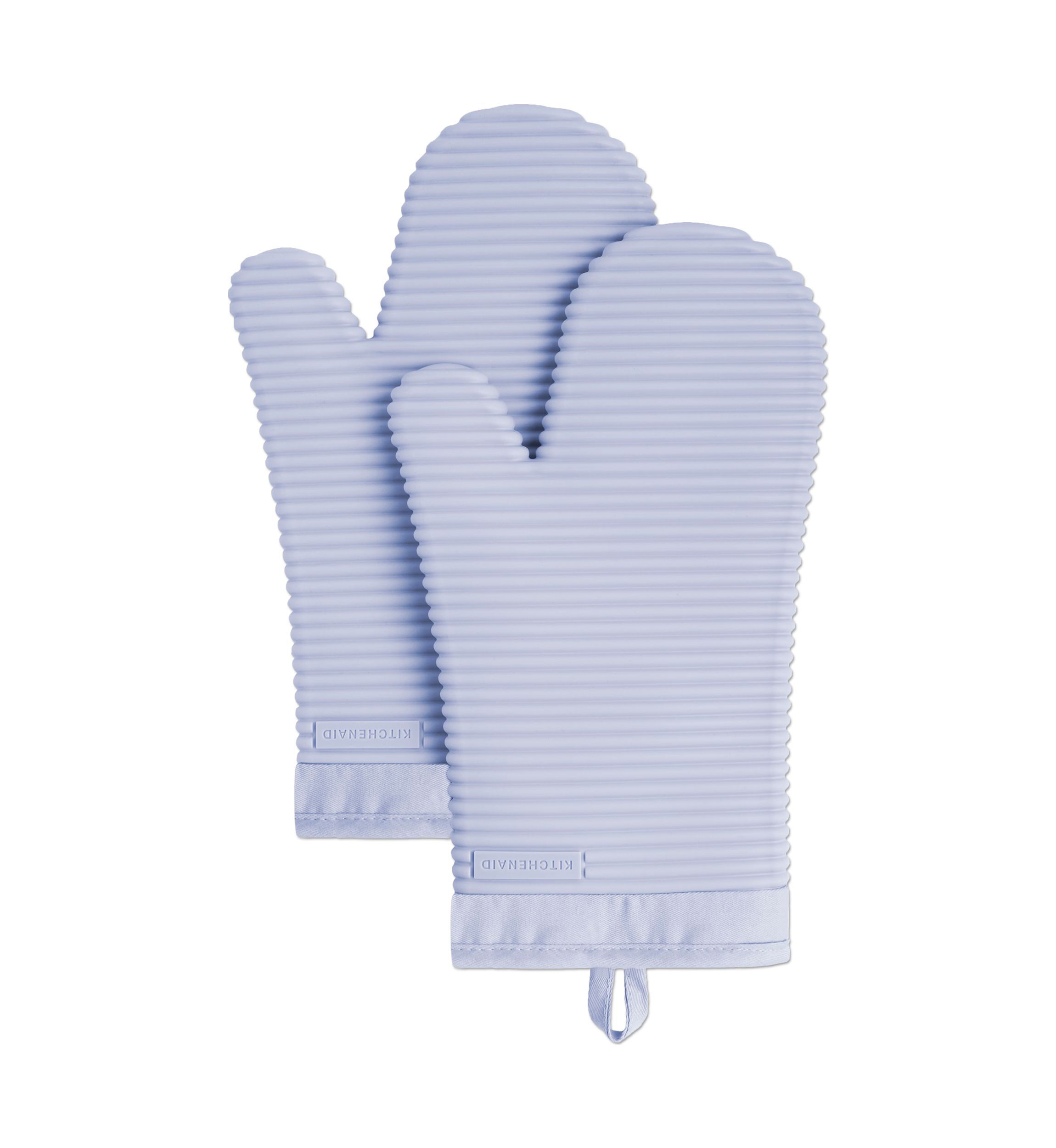 Ribbed Soft Silicone Oven Mitt 2-Pack Set