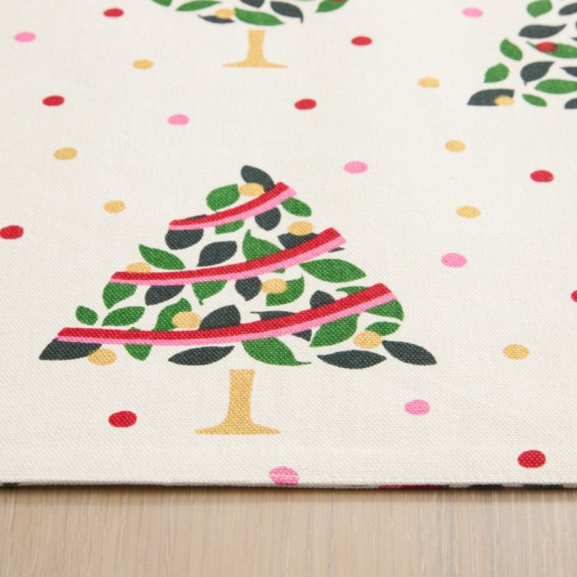 Holiday Confetti Placemats 4-Pack Set 13"x19" Cream/Green
