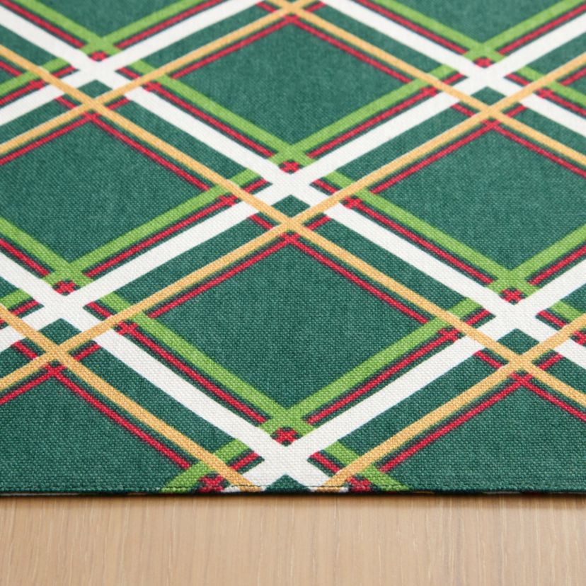Acrobat Plaid Holiday 4-Pack Placemat Set 13”x19” Green/Red 