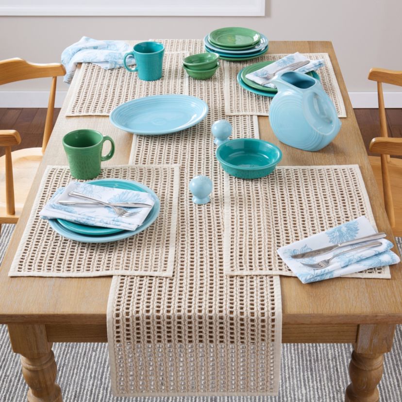 Kai Macrame Placemats 4-Pack Set, Natural, 14"x19"