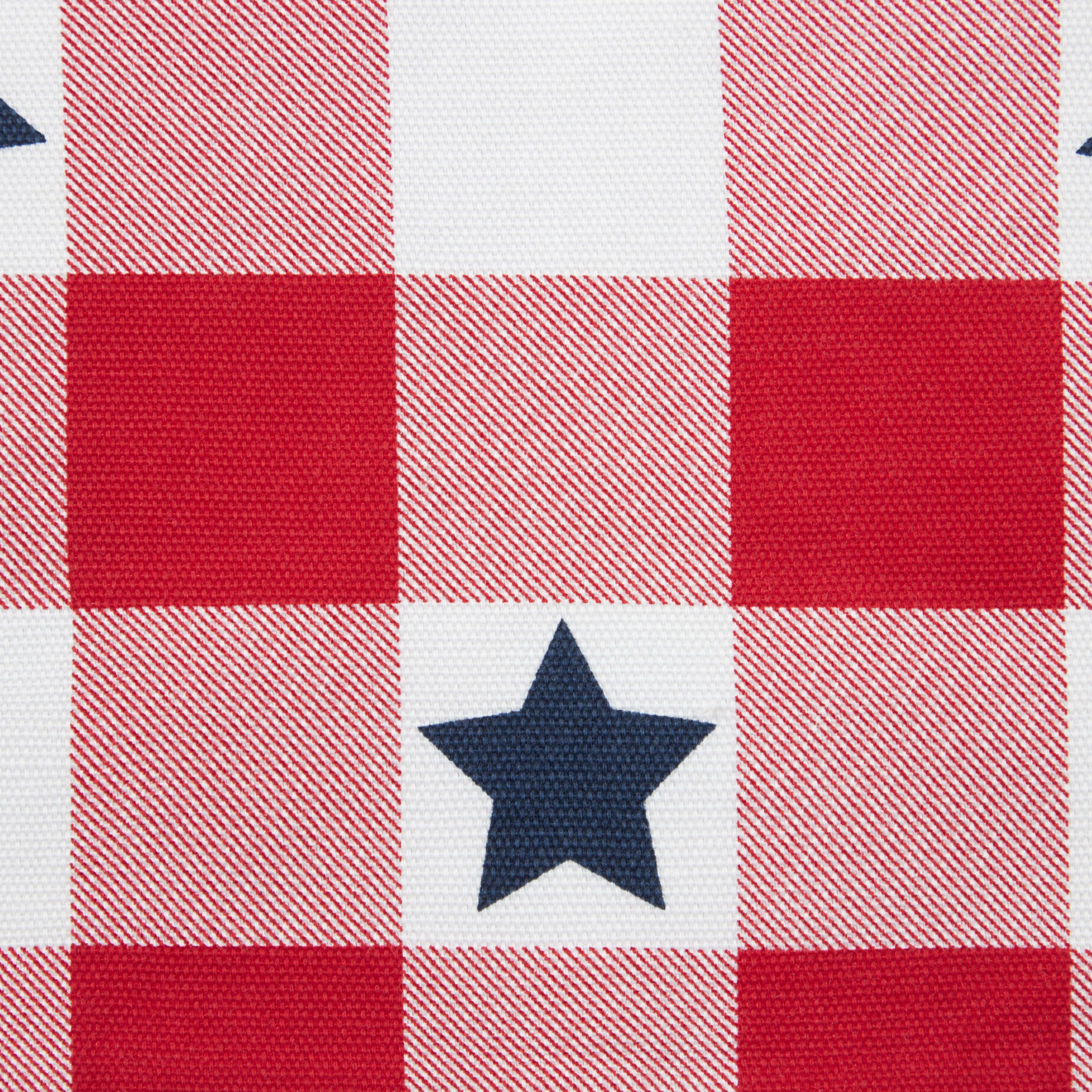 Americana Star Gingham Plaid Red/White/Blue Placemat Set