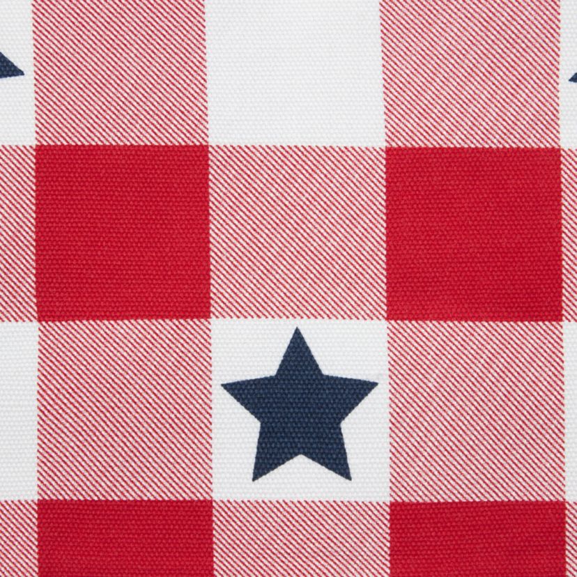 Americana Star Gingham Plaid Red/White/Blue Placemat Set