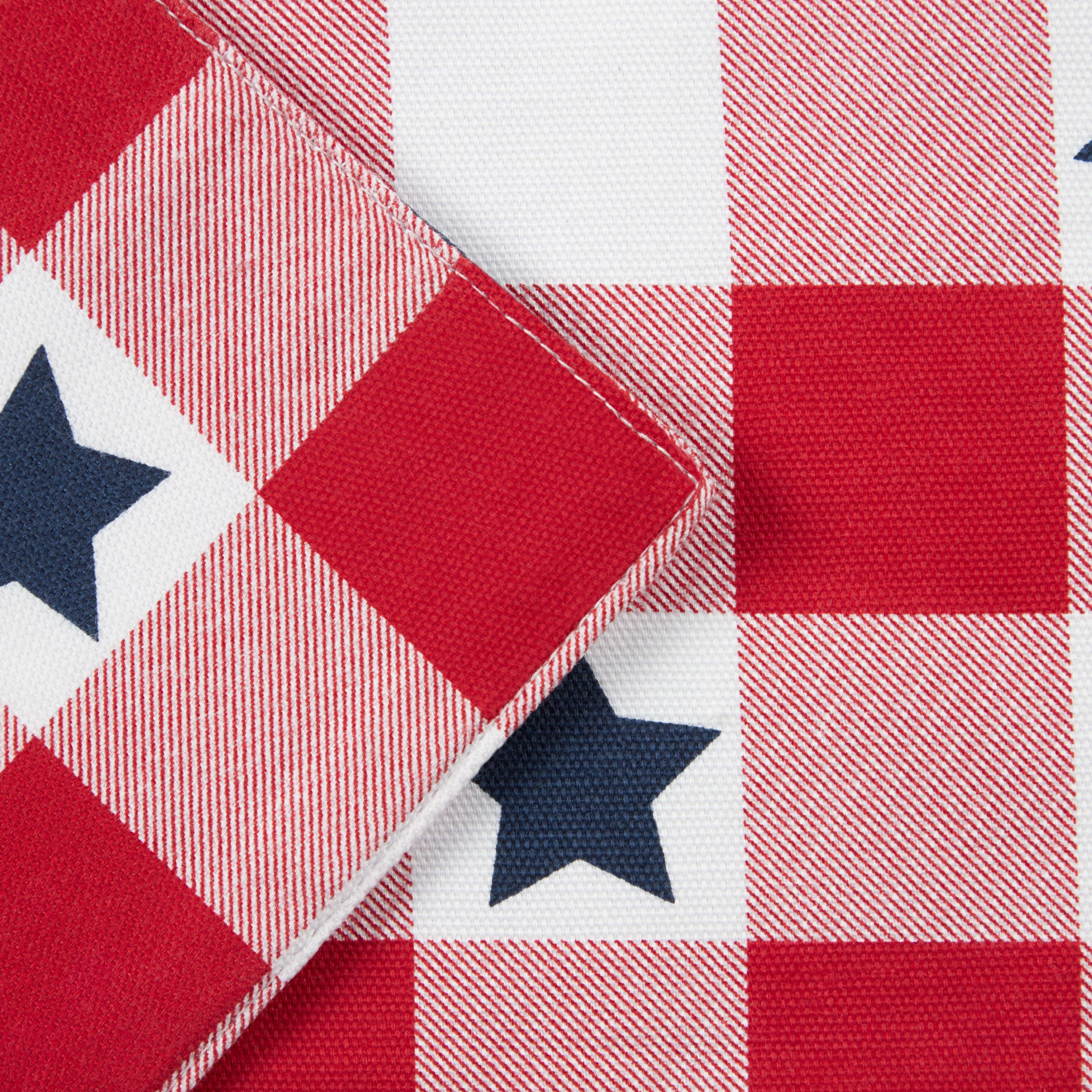Americana Star Gingham Plaid Red/White/Blue Placemat Set