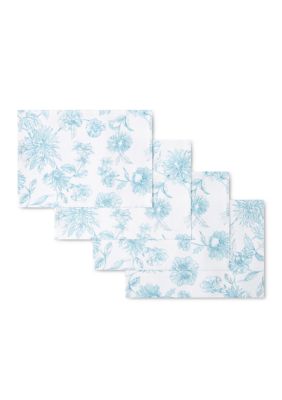 Botanical Floral Reversible Placemats - Set of 4