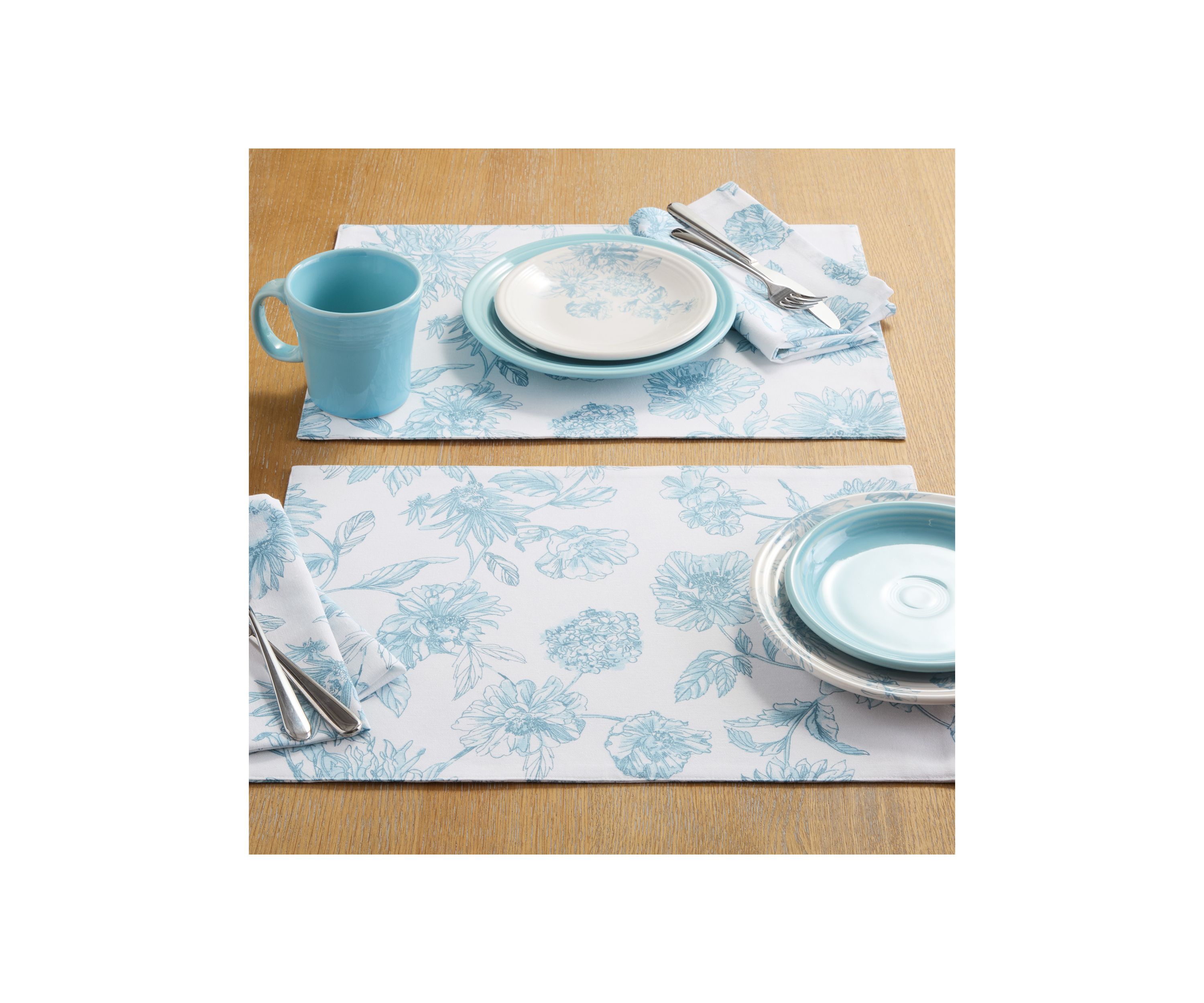 Botanical Floral Reversible Placemats - Set of 4