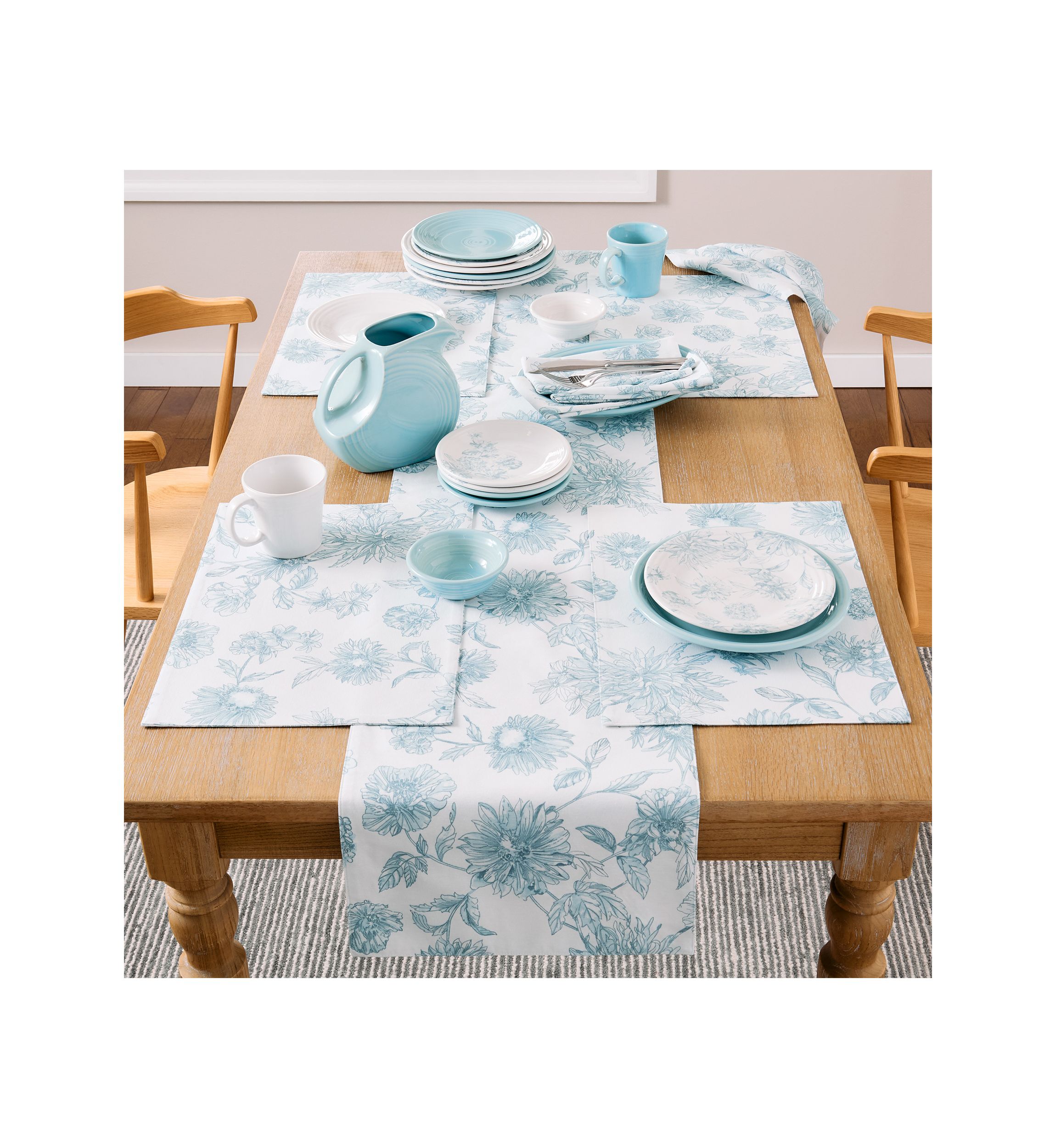 Botanical Floral Reversible Placemats - Set of 4