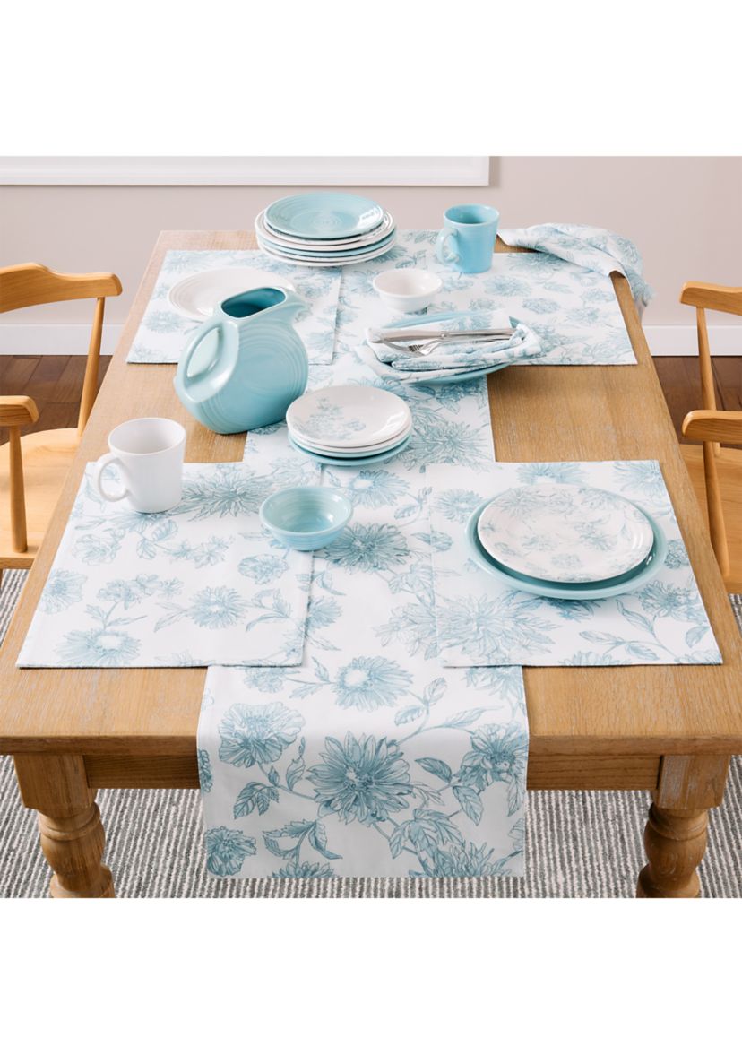 Botanical Floral Reversible Placemats - Set of 4
