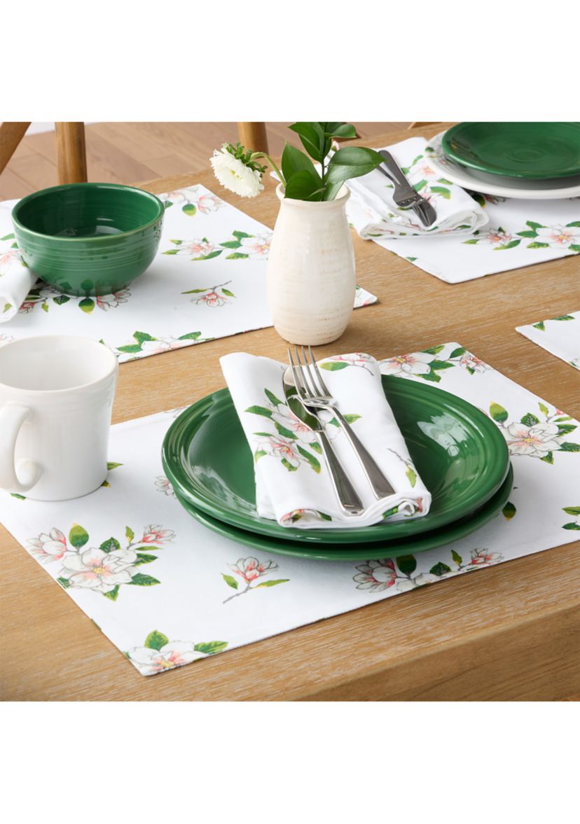 Magnolia All Over Floral 4-Pack Placemat Set
