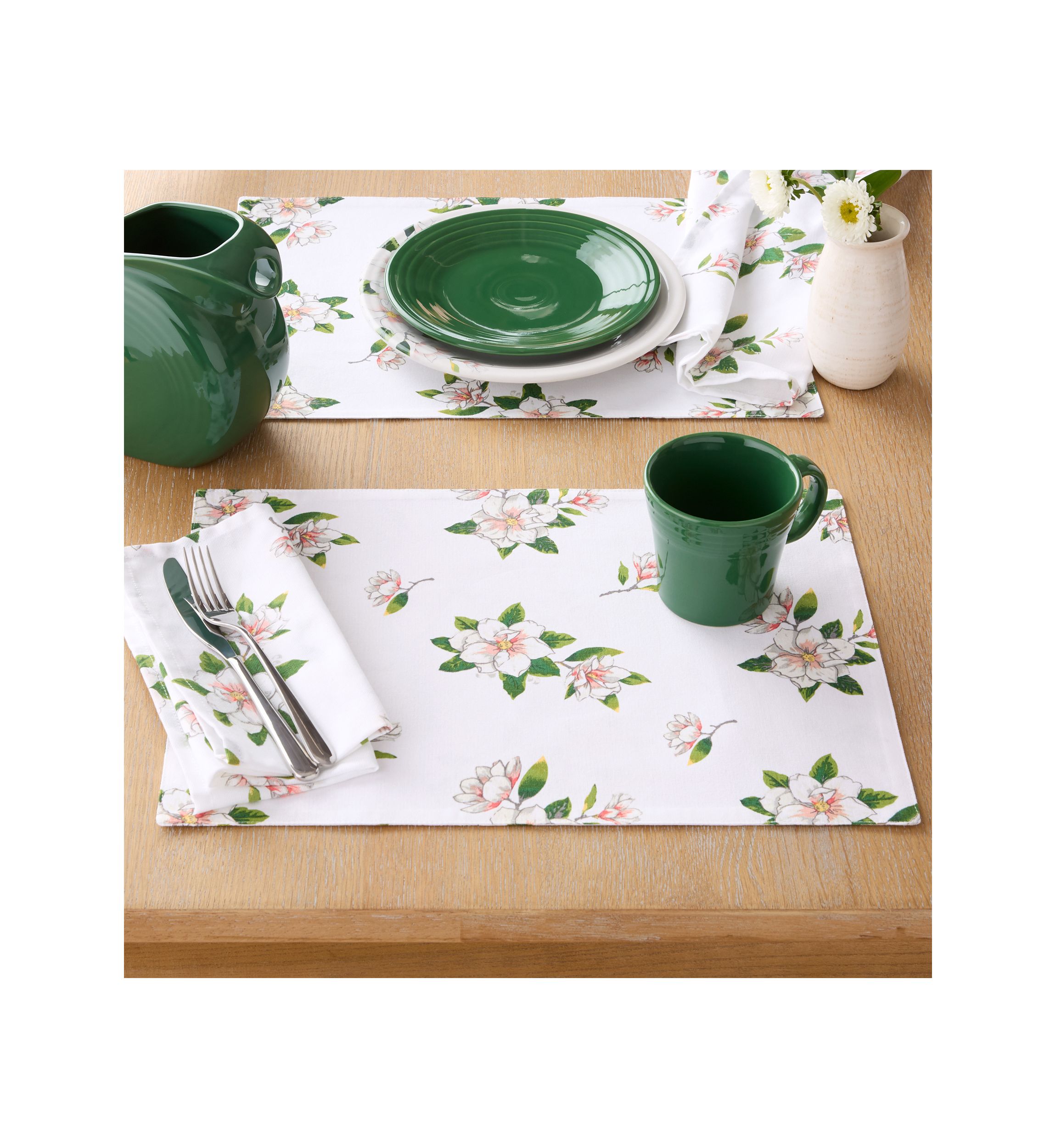 Magnolia All Over Floral 4-Pack Placemat Set