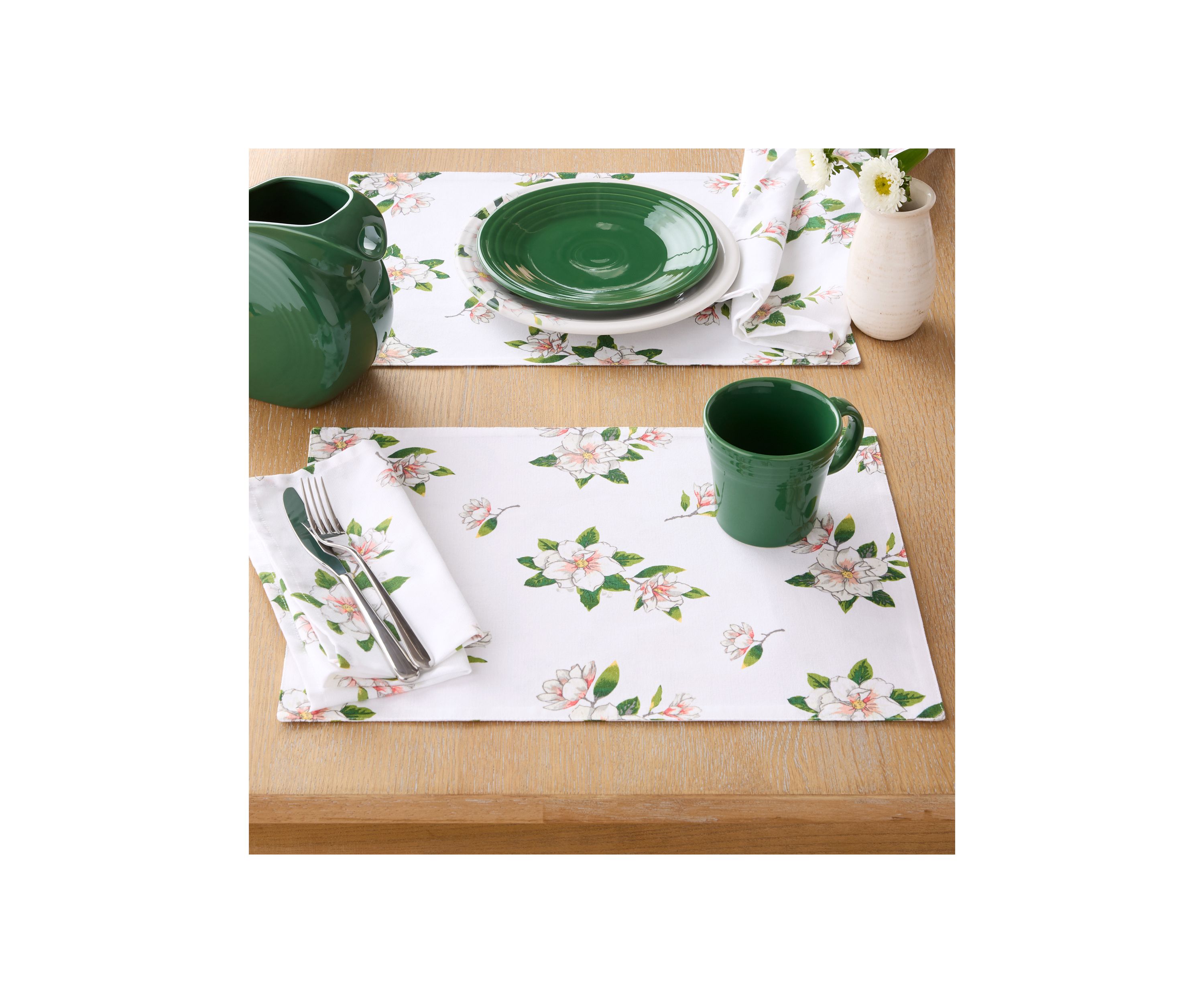 Magnolia All Over Floral 4-Pack Placemat Set