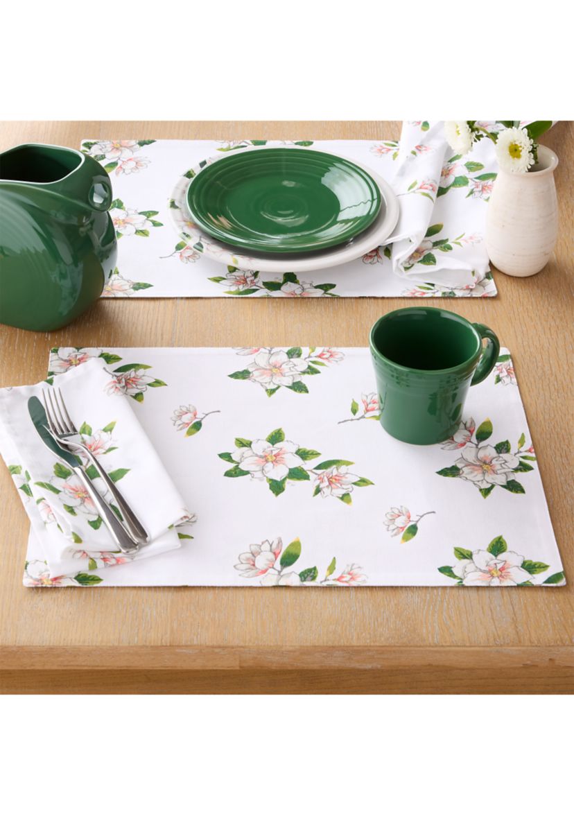 Magnolia All Over Floral 4-Pack Placemat Set
