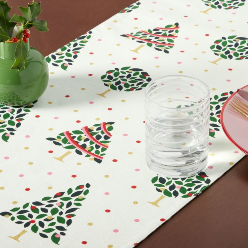Holiday Confetti Acrobat Plaid Table Runner