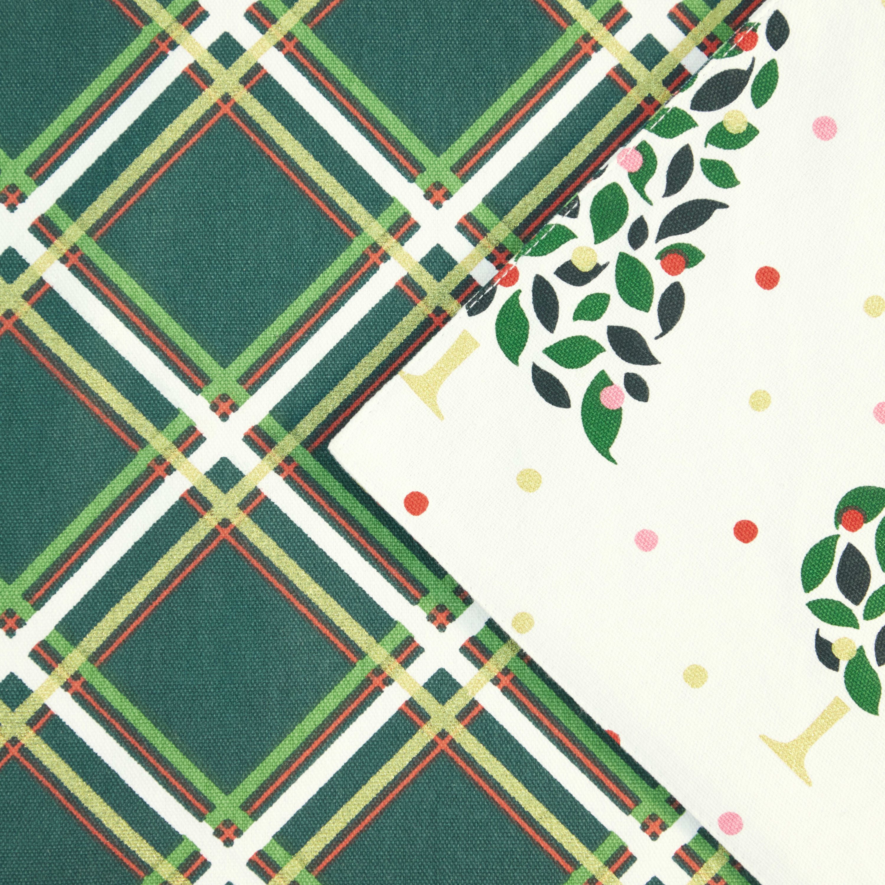 Holiday Confetti Acrobat Plaid Table Runner