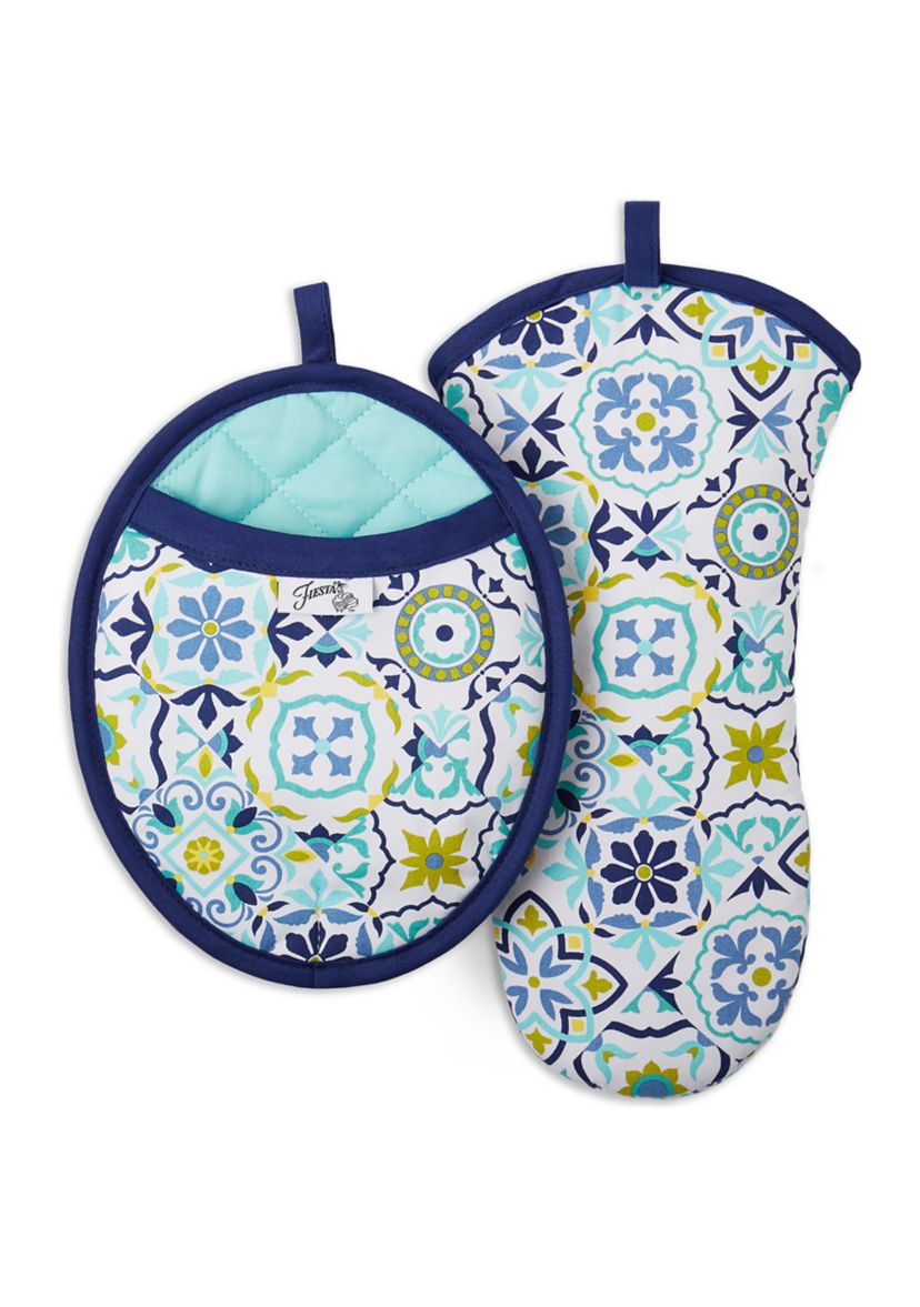 Worn Tiles Oven Mitt & Pot Holder 2-Pack Set