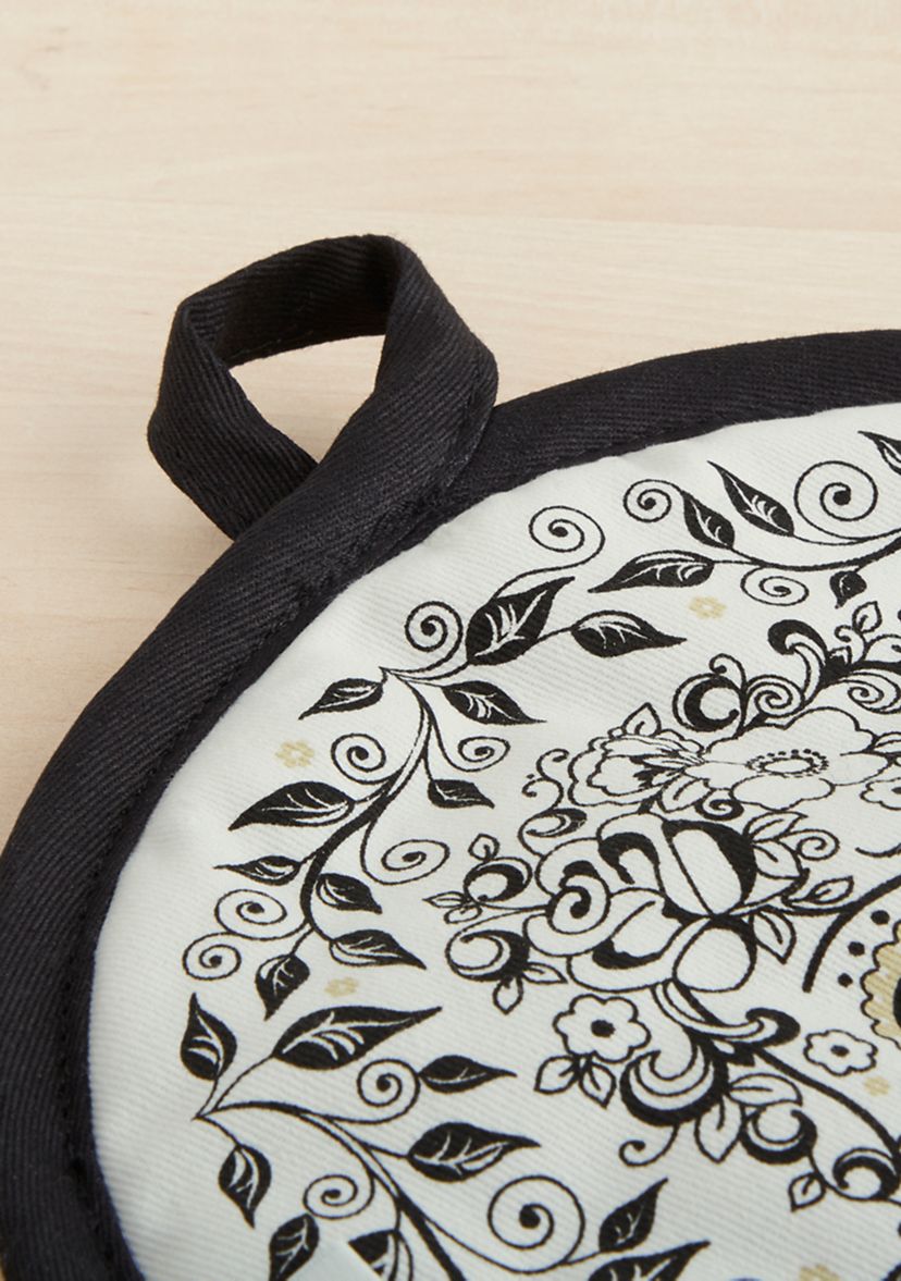 Skull & Vine Oven Mitt & Pot Holder 2-Pack Set