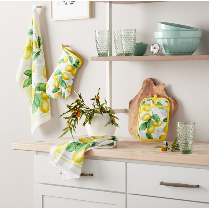 Lots Of Lemons Towel, Oven Mitt, Pot Holder Set
